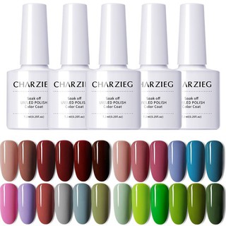 สินค้า สีเจล CHARZIEG gel polish (เบอร์ 41-72 สีดำ) UV LED 7.3 ml ทาเล็บเจล สีทาเล็บเจล สีเจล ยาทาเล็บเจล