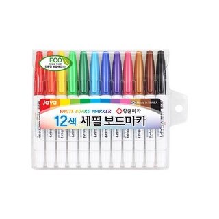 JAVA ปากกาไวท์บอร์ด รุ่น FINENIB แพ๊ค 12 สี