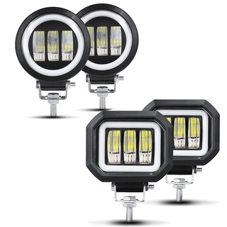 12V 24V 30W Round Square Led Work Light Angel Eyes Light Bar Spot Light Offroad Motorcycle Car Boat 4x4 Atv Led Work Lig