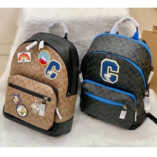 Coach X Peanuts West Backpack In Signature Canvas With Varsity Patches