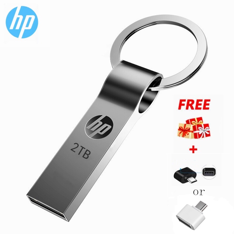 ภาพหน้าปกสินค้าHP USB 3.0 2TB Pendrive Waterproof Metal USB Flash Drive แฟลชดิสก์ความเร็วสูง Memory Stick พร้อมบรรจุภัณฑ์