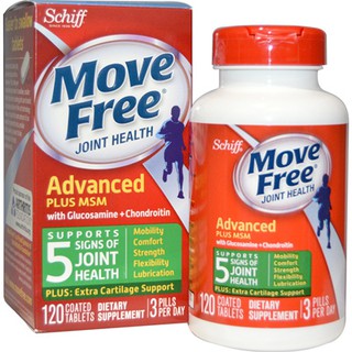 [Exp.08/2025 - รุ่น 120 เม็ด ส่งพร้อมกล่อง] Schiff Move Free Advanced Plus MSM มูฟฟรีฉลากเขียว+MSM บำรุงข้อเข่า