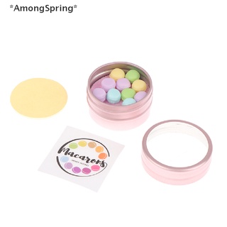 Amongspring กล่องเค้ก มาการองจิ๋ว 1:12 อุปกรณ์เสริม สําหรับตกแต่งบ้านตุ๊กตา