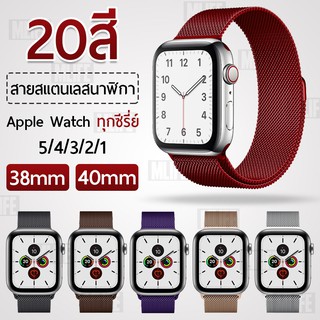 ภาพหน้าปกสินค้าสายนาฬิกา Apple Watch 7 SE 6 5 4 3 2 1 Milanese Loop Band Apple Watch Series 41mm 40mm 38mm ที่เกี่ยวข้อง