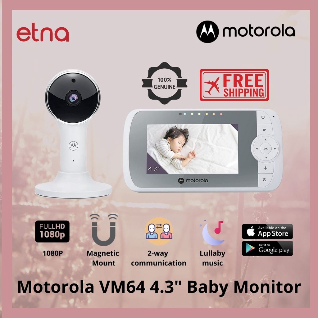 motorola-vm64-มอนิเตอร์เชื่อมต่อ-4-3-นิ้ว-full-hd-baby-monitor-สีขาว