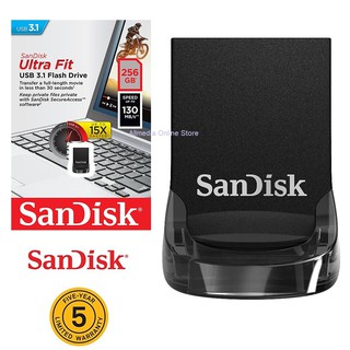 แฟลชไดร์ฟ Flash Drive SanDisk 256GB Ultra Fit USB 3.1 Flash Drive - SDCZ430-256G-G46 ของแท้ รับประกันศูนย์ 5 ปี