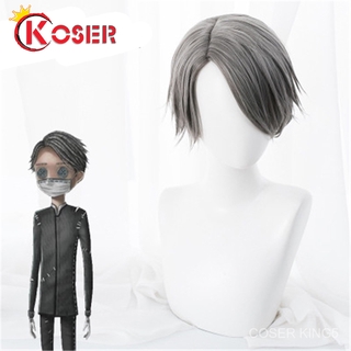 Game Identity V Cosplay Wig Embalmer Aesop Carl Role Play วิกผมสังเคราะห์ผมปาร์ตี้ฮาโลวีนเครื่องแต่งกายวิกผม + หมวกวิกผม