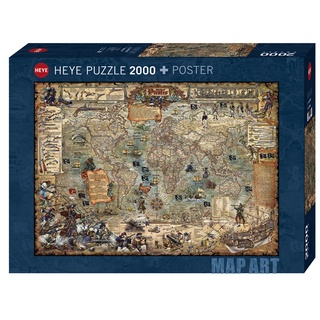 HEYE: PIRATE WORLD – MAP ART by Rajko Zigic (2000 Pieces) [Jigsaw Puzzle]