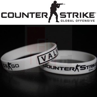 โคตรถูก พร้อมส่ง 1 FREE 1 ริสแบนด์ Wristband สายรัดข้อมือ CS:GO COUNTER STRIKE : GO (สีขาว)