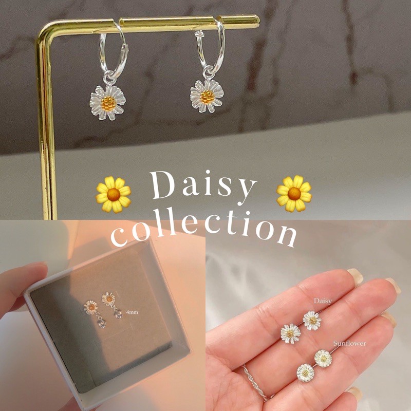 ภาพหน้าปกสินค้าSissyJewelry // ต่างหูเงินแท้ ต่างหูเดซี่ Daisy collection ต่างหูดอกไม้ สไตล์เกาหลี ใส่ติดหู