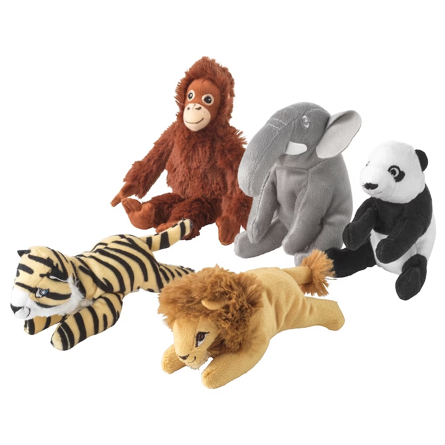 ikea-djungelskog-ยุงเงลสกูก-ตุ๊กตาผ้า-คละแบบ-ตุ๊กตาผ้า-ตุ๊กตารูปสัตว์-อิเกีย-แพนด้า-ลิง-เสือ-สิงโต-ช้าง