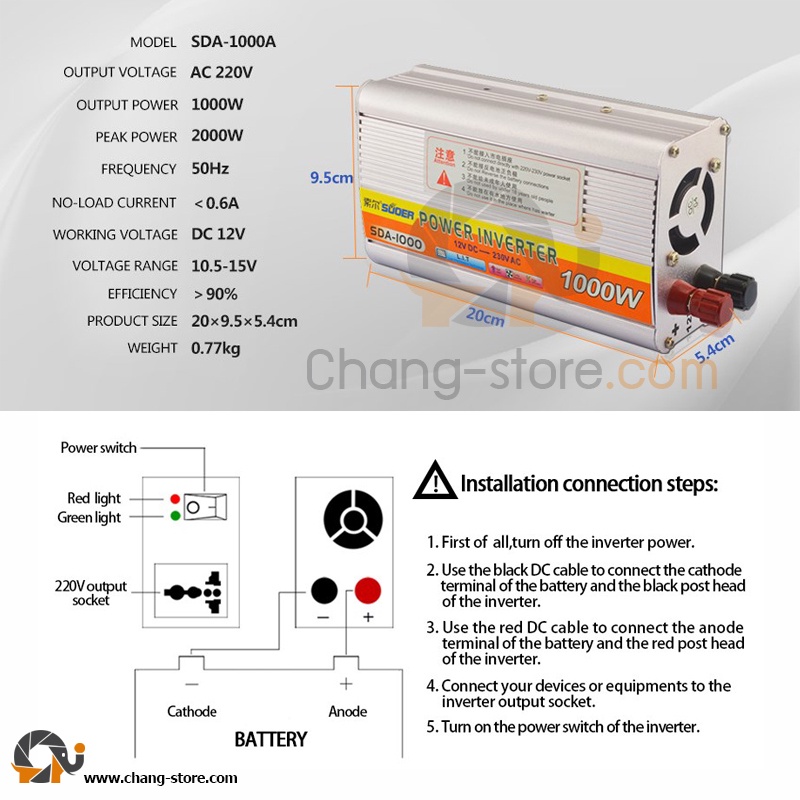 ยอดขายอันดับ1-อินเวอร์เตอร์-500-to-3000w-va-12v-และ-3000w-va-24v-suoer-power-inverter