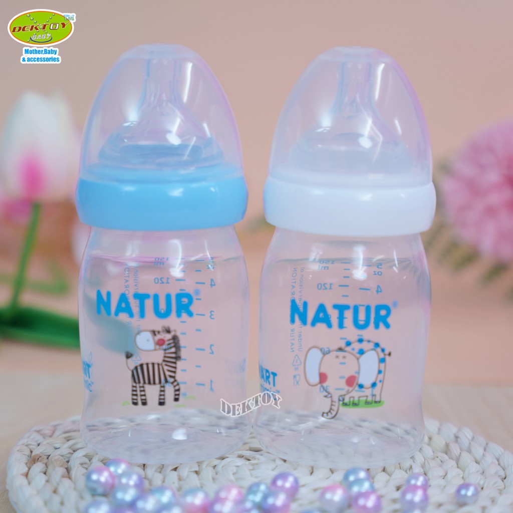 natur-เนเจอร์-ขวดนมเนเจอร์สมาร์ทไบโอมิมิค-pp-5-ออนซ์-ม้าลายกับช้างน้อย-80281