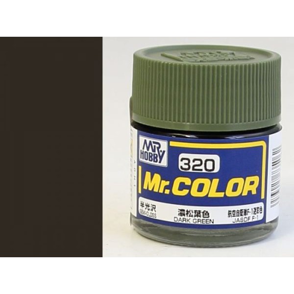 สีสูตรทินเนอร์-mr-hobby-สีกันเซ่-c320-dark-green-semi-gloss-10ml