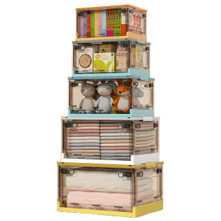 โปรโมชั่น : MULI กล่องเก็บของ 120L กล่องใส่เสื้อผ้าพับได้ เปิดได้4ด้าน ตู้เก็บของ พลาสติกใส มีซ้อนได้ อเนกประสงค์