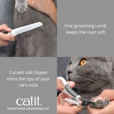 catit-grooming-kit-ชุดกรูมมิ่ง-หวีสางขน-กรรไกรตัดเล็บ-แปรงนวดขน-สำหรับแมวขนสั้น-5-ชิ้น-เซ็ต