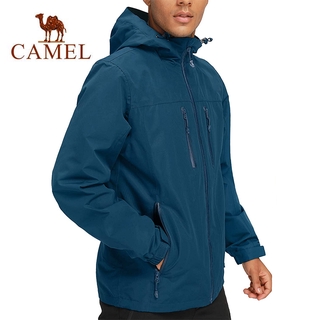 CAMEL เสื้อแจ็คเก็ตกันฝนมีฮู้ดกันน้ําสําหรับผู้ชาย