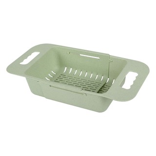 PLASTIC COLANDER PARNO AP-G01 18.5X38X8CM GREEN ตะกร้าพลาสติก PARNO 18.5X38X8 ซม. สีเขียว อุปกรณ์อ่างล้างจาน อ่างล้างจาน