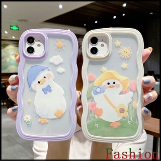 cartoon duck wavy edge Shell removal case for Apple11 เคส สำหรับ for iphone 12 11 13 14 Pro max case for iPhone8plus เคสไอโฟน11 เคสไอโฟน7พลัส เคสไอโฟน14 xr เคสiPhone14 13Pro max เคส IPxs max