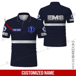 สินค้า เสื้อโปโล พิมพ์ลาย EMS 3D HK418 3D สําหรับผู้ชาย