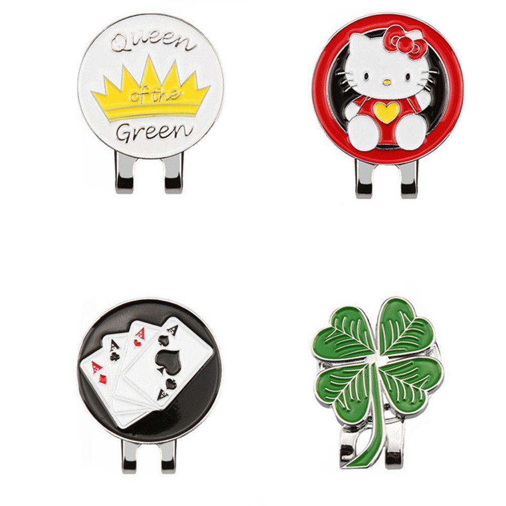 cod-golf-accessories-golf-hat-clip-golf-marker-golf-cap-clip-golf-ball-marker-lucky-clover-kitty-cat-ball-marker-holder-four-leaf-clovers-golf-training-aids-golfer-gift-magnetic-cap-clip