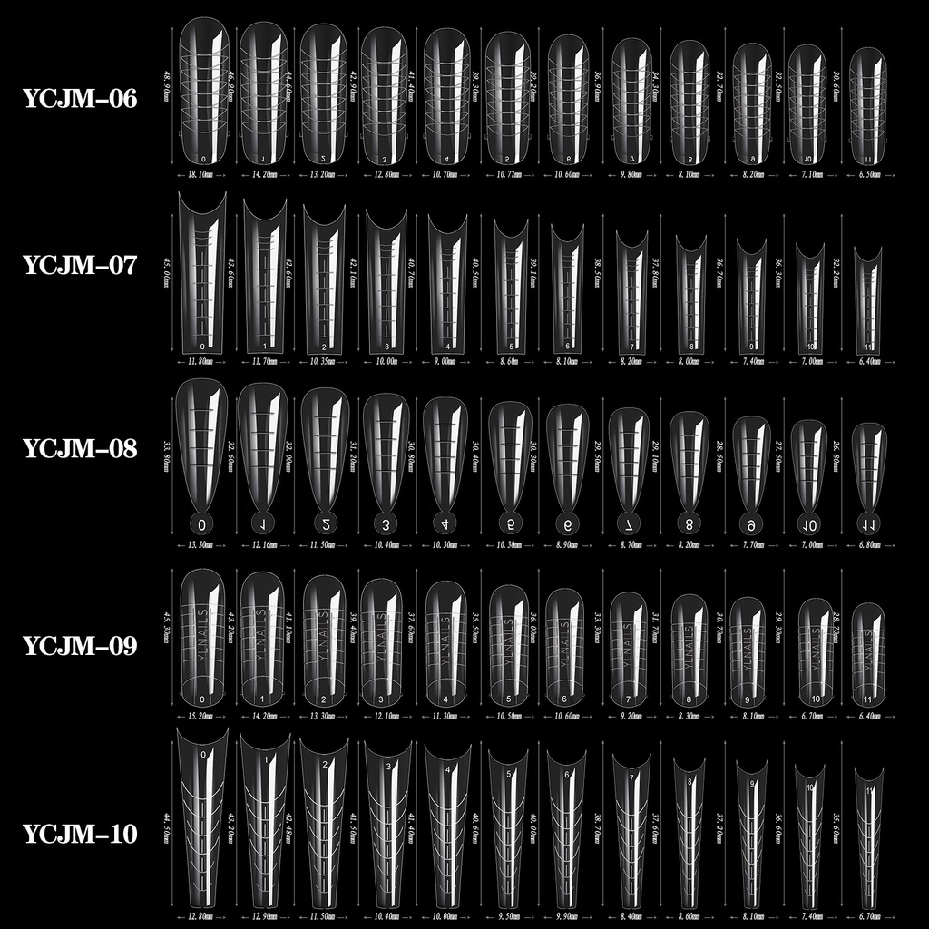 yalayee-manicure-tools-แม่พิมพ์คริสตัล-สําหรับต่อเล็บ-120-ชิ้น