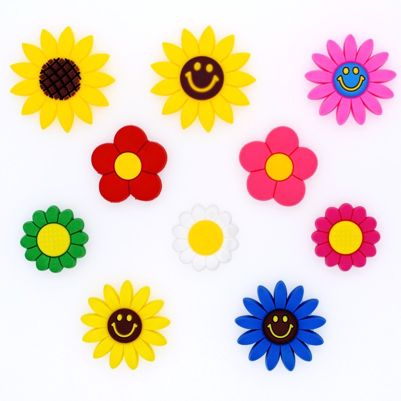 crocs-jibbitz-pins-จี้รูปดอกไม้น่ารัก-หลากสีสัน-สําหรับรองเท้า-diy