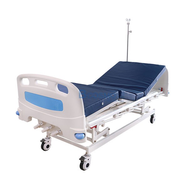 ส่งฟรีกรุงเทพ-เตียงผู้ป่วย-มือหมุน-3-ไก-ราวสไลด์-พรัอมกันชน-เตียงมือหมุน-เตียง-3-ไก-เตียงโรงพยาบาล