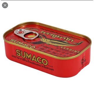 SUMAGO ปลากระป๋อง ปลาซาร์ดีนในซอสมะเขือเทศ ตราซูมาโก ซูมาโกปลาประป๋อง SARDINE ขนาด125กรัม น้ำหนักเนื้อ75กรัม