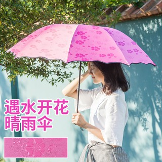 ภาพขนาดย่อของภาพหน้าปกสินค้าThai.th ร่มโดนน้ำเปลี่ยนลายดอกไม้ ร่มกันฝน ร่มกันแดด ร่มกันUV ร่มพับ 3 ตอน (มีราคาส่ง)UV Umbrella จากร้าน zzxr1982 บน Shopee ภาพที่ 5