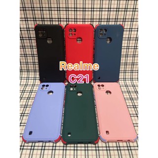 RealmeC21Y(พร้​อมส่งในไทย)เคสTPU​นิ่ม​สี​พื้น​ปุ่ม​สีRealme C21Y/Realme8(4G)/Realme8Pro/Realme C21/A54(4G)/A74(4G)5G