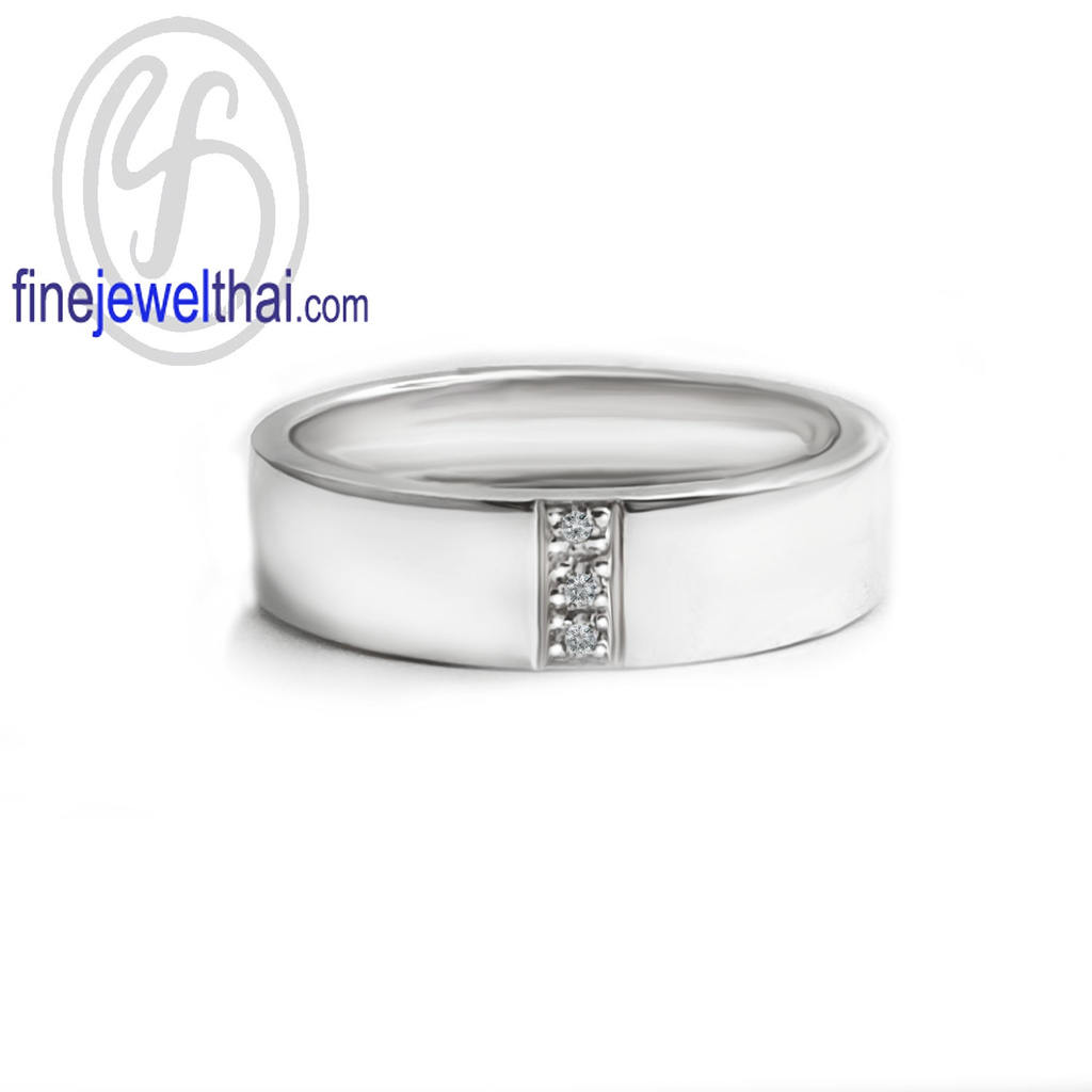 finejewelthai-แหวน-แหวนเพชร-แหวนเงินแท้-minimal-diamond-cz-silver-ring-r1420cz-สามารถเลือกสีตัวเรือนได้