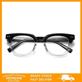 สินค้า (HENGHA) แว่นตาแฟชั่นเกาหลี กรอบสี่เหลี่ยม ขนาดเล็ก บานพับโลหะ ป้องกันแสงสีฟ้า