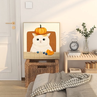 ภาพวาดแมวน่ารัก สไตล์นอร์ดิก สําหรับตกแต่งผนังห้องนอนเด็ก ห้องนั่งเล่น