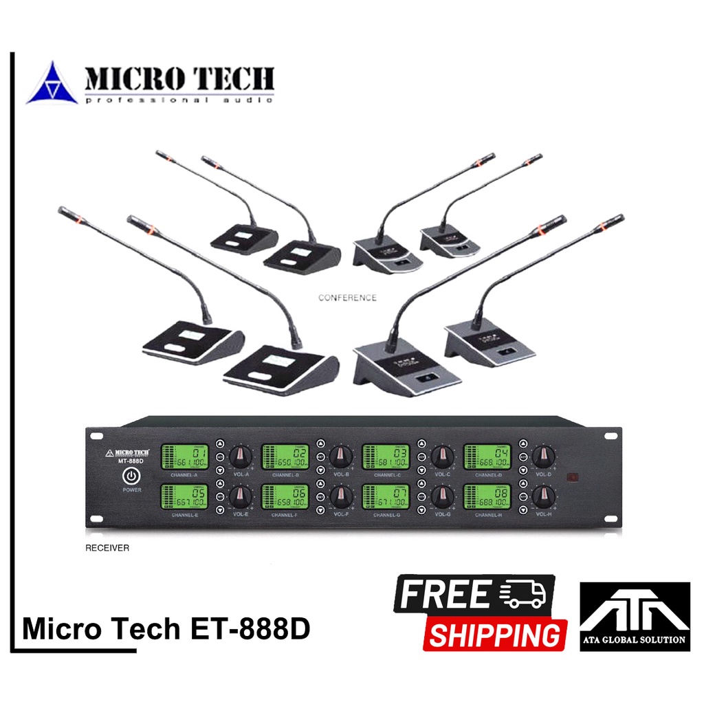 ไมค์ประชุม MICROTECH MT-888D MT888D ไมค์ประชุมก้านสั้น มีไมค์ผู้ร่วม 8 ...