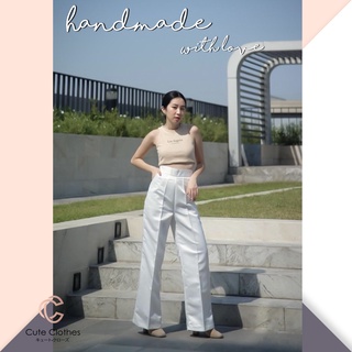 ส่งฟรี - CUTE CLOTHES High waist pants - กางเกงเอวสูง เนื้อผ้าพรีเมียม สั่งทอ งานเกรดญี่ปุ่น handmade 100%