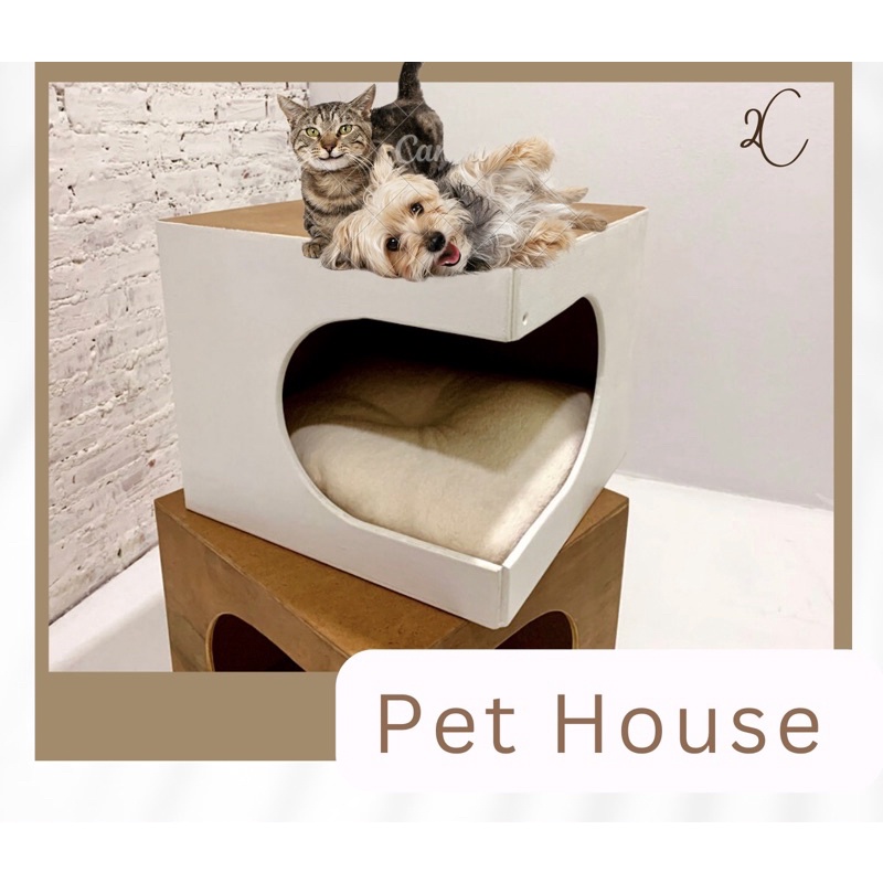 white-pet-house-minimalist-บ้านแมวสีขาว-บ้านหมาสีขาว-เฟอร์นิเจอร์สไตล์มินิมอล-บ้านกระต่าย-บ้านหมา-กล่องแมวไม้
