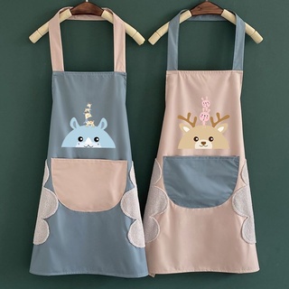 Kitchen waterproof and oil-proof deer apron hand wipe household apron