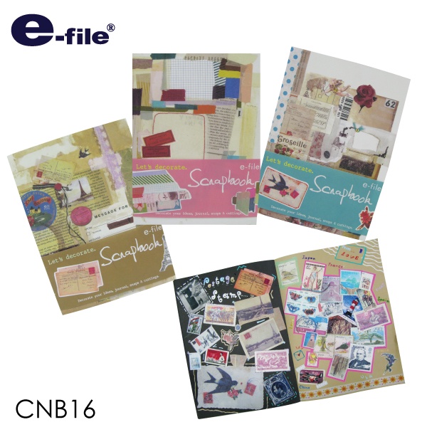 e-file Scrapbook สมุดสแครพบุ็ค กระดาษดำ+กระดาษคร้าฟ (CNB16) | Shopee ...