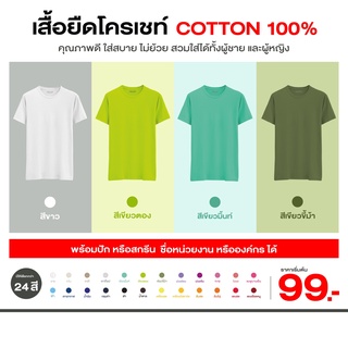 เสื้อยืดโครเชท์ คอกลม  เนื้อผ้า cotton คอกลม โทนเหลือง,ส้ม,เขียว