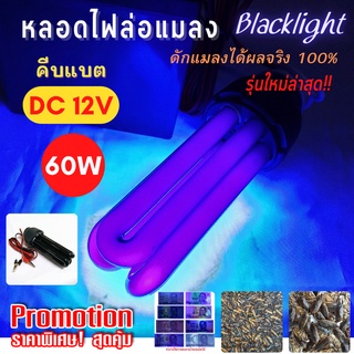 ภาพหน้าปกสินค้า[ใช้โค้ดYES918SWลด25.-] หลอดไฟ Black Light คีบแบต12V. ดักแมลง ล่อแมลง รุ่นใหม่ล่าสุด!! 60วัตต์ ให้แสงแบล็คไลท์มากและไกล ที่เกี่ยวข้อง
