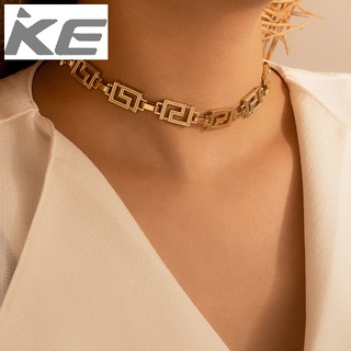 Jewelry Labyrinth single-choker necklace exaggerated golden key pattern short collarbone chain