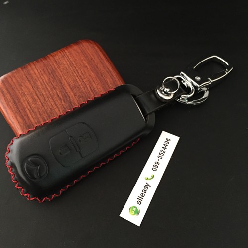 ซองหนังแท้-ใส่กุญแจรีโมทรถยนต์-mazda-2-3-cx-3-5-smart-key-2-ปุ่ม-รุ่น-slim