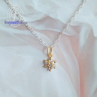 Finejewelthai จี้เงินแท้-จี้เพชร-เงินแท้-Silver-Diamond-Pendant - P1080cz00e-g