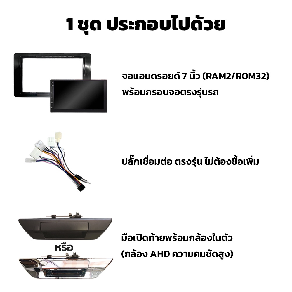 ชุดกล้องถอยมือเปิดท้ายพร้อมจอแอนดรอยด์-7-นิ้ว-revo-2015-อุปกรณ์ครบ-จบในเซ็ทเดียว-กล้องถอยรีโว่-กล้องติดรถรีโว่