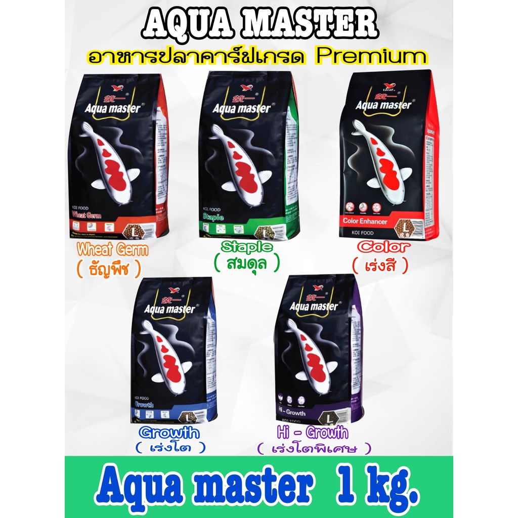 ภาพหน้าปกสินค้าอาหารปลาคาร์ฟ AQUA MASTER  ขนาด 1 kg.