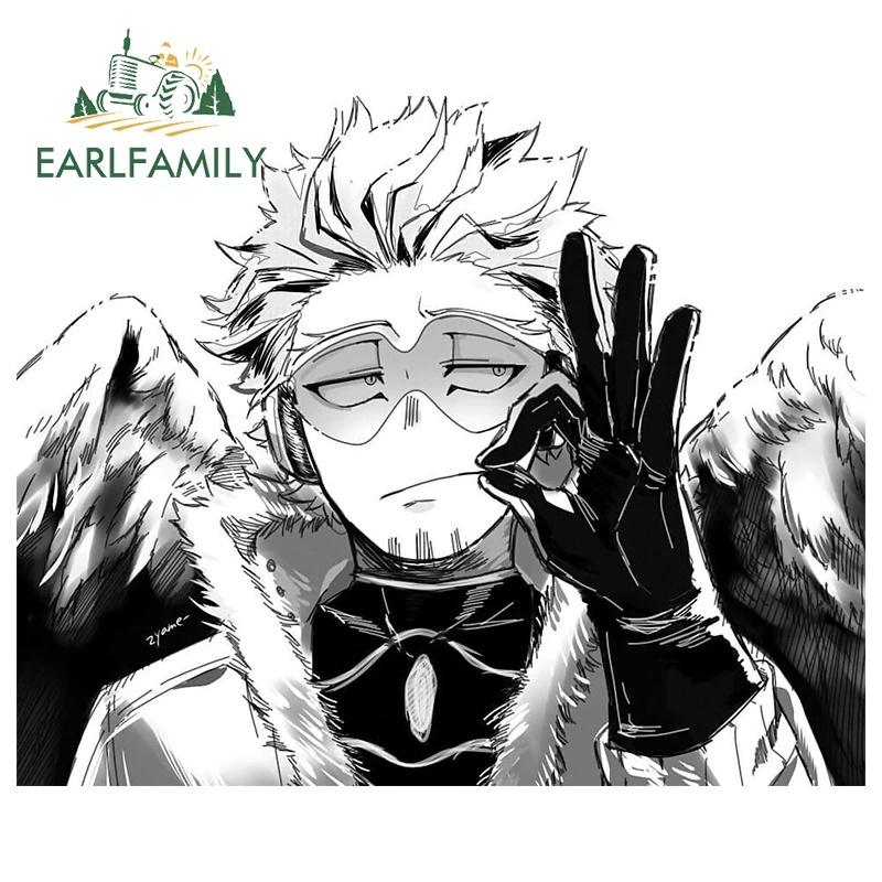 earlfamily-สติกเกอร์-ลายการ์ตูน-my-hero-academia-hawks-กันน้ํา-สําหรับติดตกแต่งรถยนต์-13-ซม