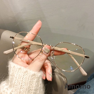 แว่นตา แว่นตาสายตาสั้น -0.5~6.0 กรอบโลหะ ป้องกันแสงสีฟ้า สไตล์เกาหลี สําหรับผู้หญิง แว่นตา กรอบแว่นตาผู้หญิง แว่นตาแฟชั่น แว่นสายตาสั้น
