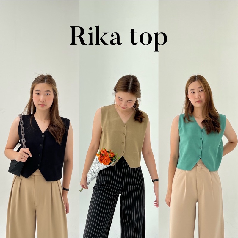 rika-top-เสื้อกั้กผ้านิต