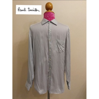 Paul Smith London Brand_2nd hand เสื้อเชิ้ตแขนยาวผ้าฝ้าย​100​% Size L (made in China 🇨🇳) แท้มือสองสภาพดีกระสอบนำเข้า